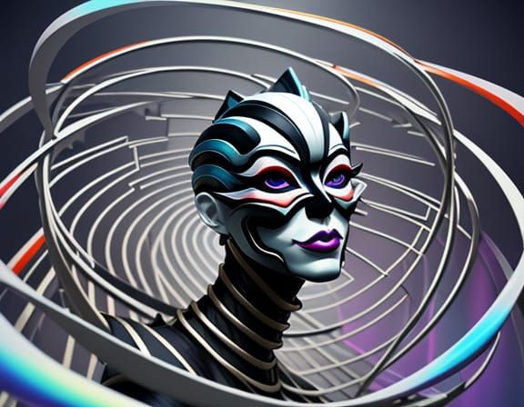 Psycho Supermodel in Cubist Space