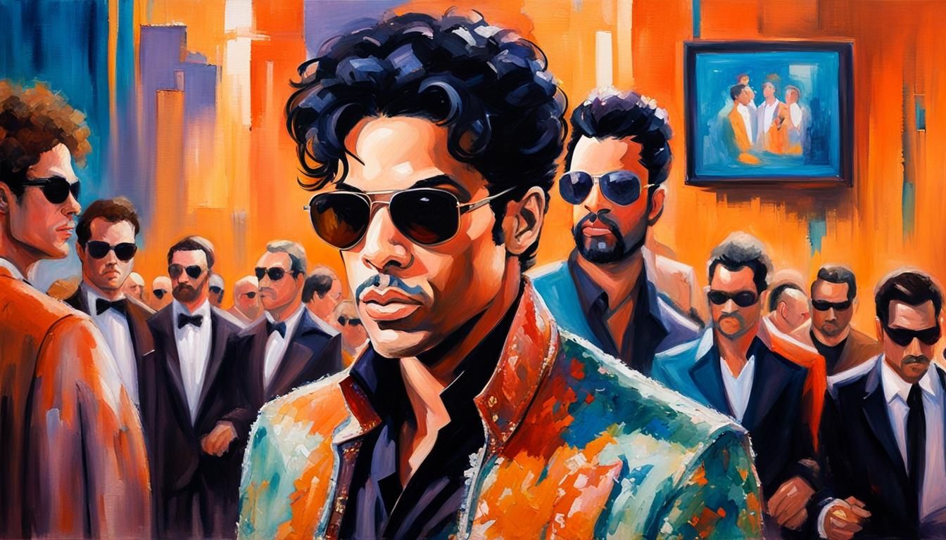 Prince Portrait in Vegas, Neo-Impressionism Style
