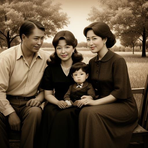 Nostalgic Family Portrait in Vintage Style