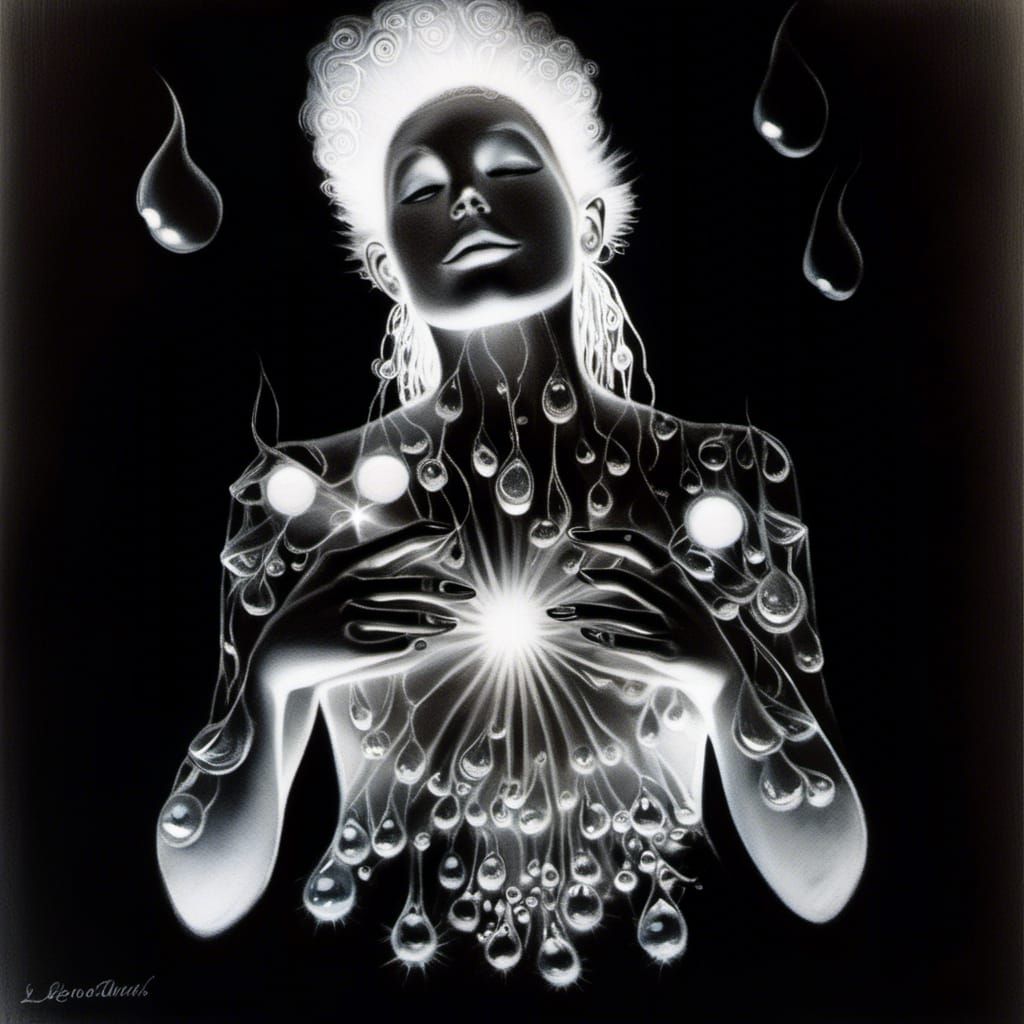 Dew Drops in Dreamlike Organicpunk Style