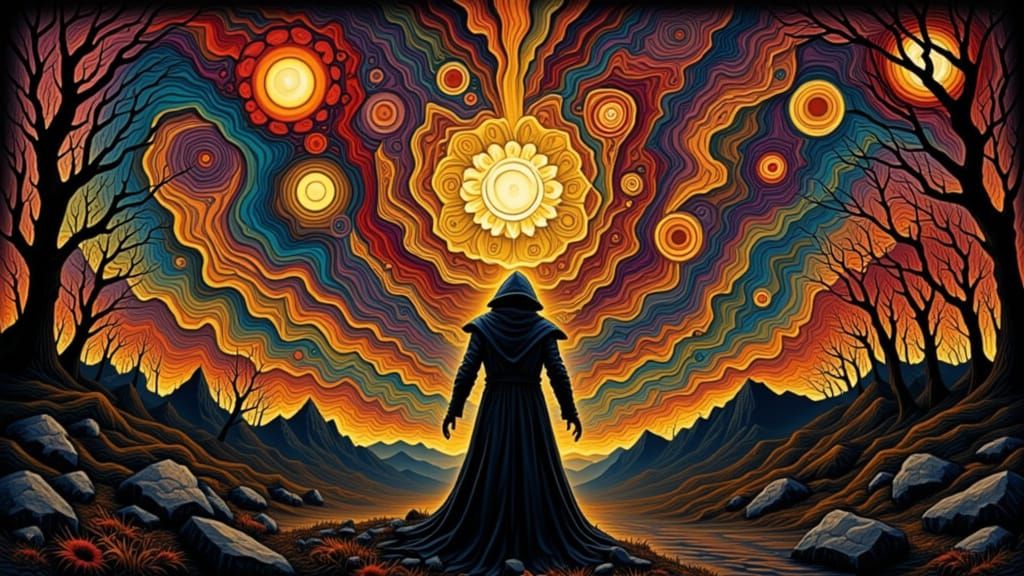 Abstract Aphex Twin Inspired Impasto Style Portrait