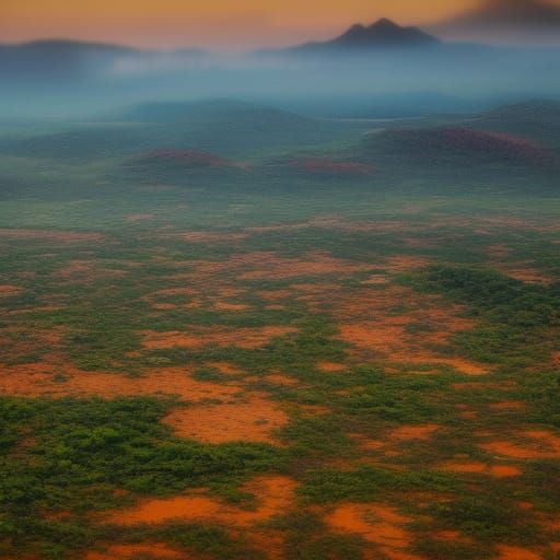 Madagascar Landscape Concept Art in Art Nouveau Style