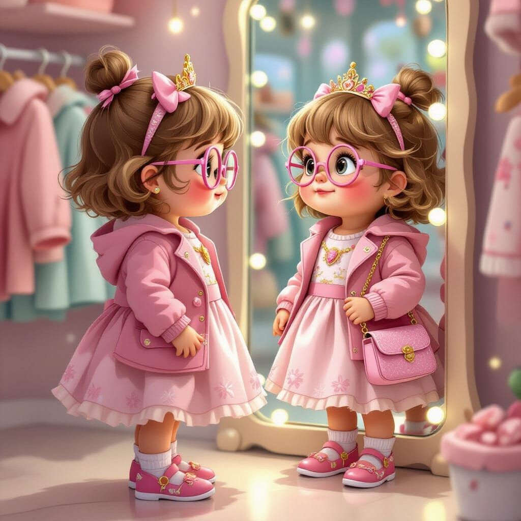 Girl in Princess Dress, Dreamy Whimsical Style