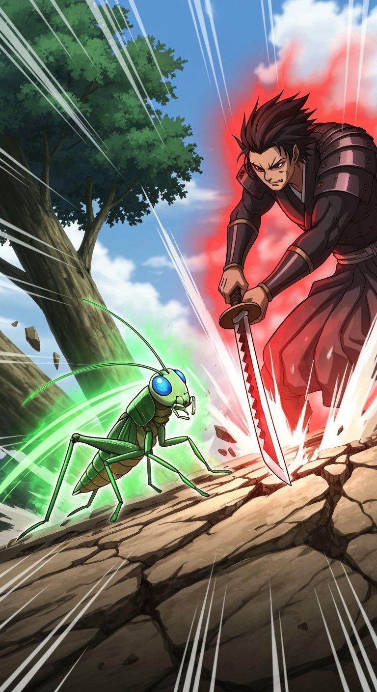Anime Fight: Cricket vs Samurai with Demonic Katana