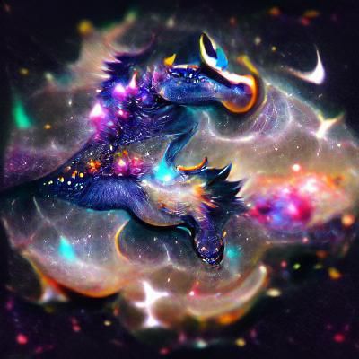 Majestic Dragon Soaring Through the Cosmos