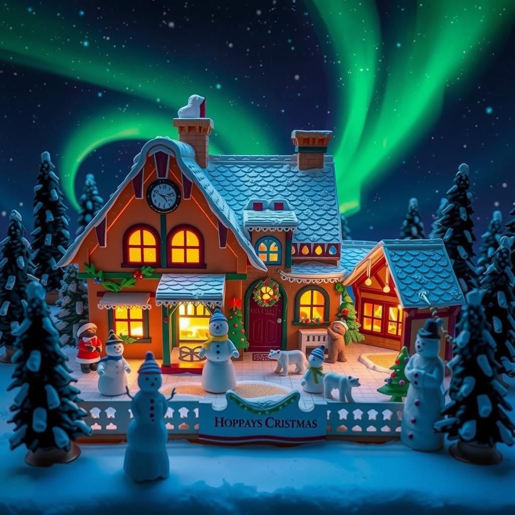 Festive Winter Castle Toy Model in Paradise