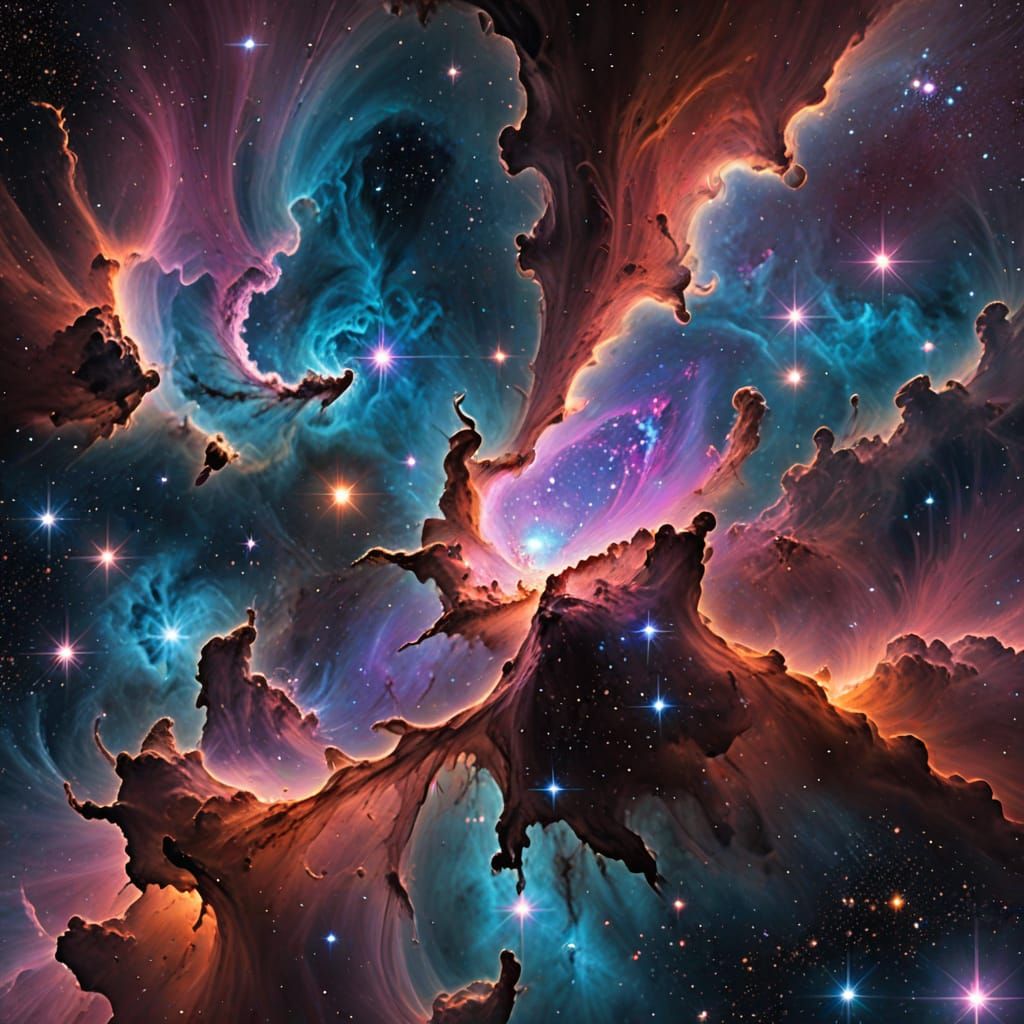 Cosmic Masterpiece in Vibrant Digital Art