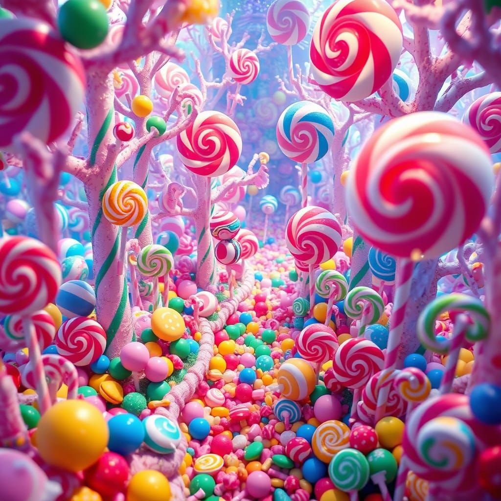 Vibrant Candy Kingdom: A Hyperrealistic Fairytale