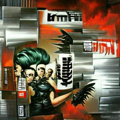 Industrial Album Cover Art in Graphic Style