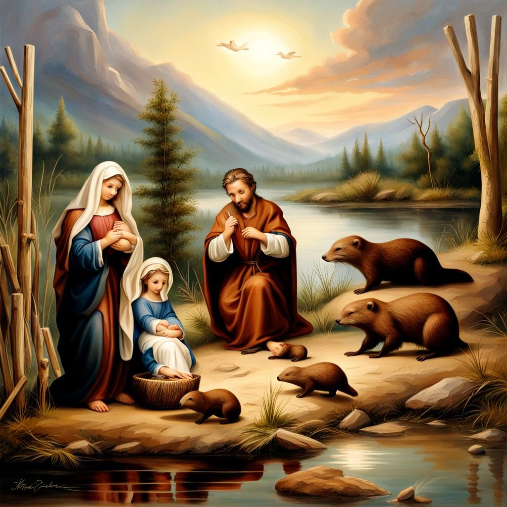 Holy Family with Beavers: A Unique Depiction