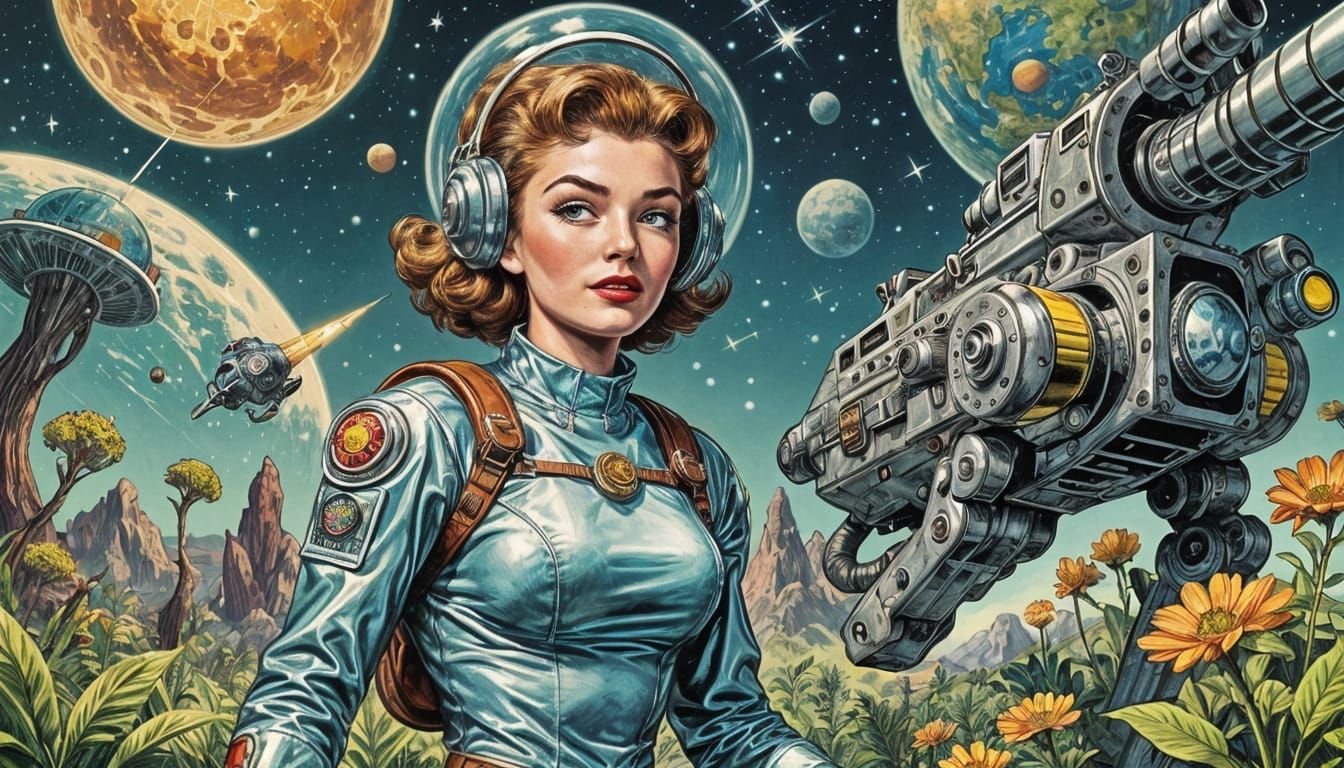 1950s Comic Book Superheroine Conquers Alien World