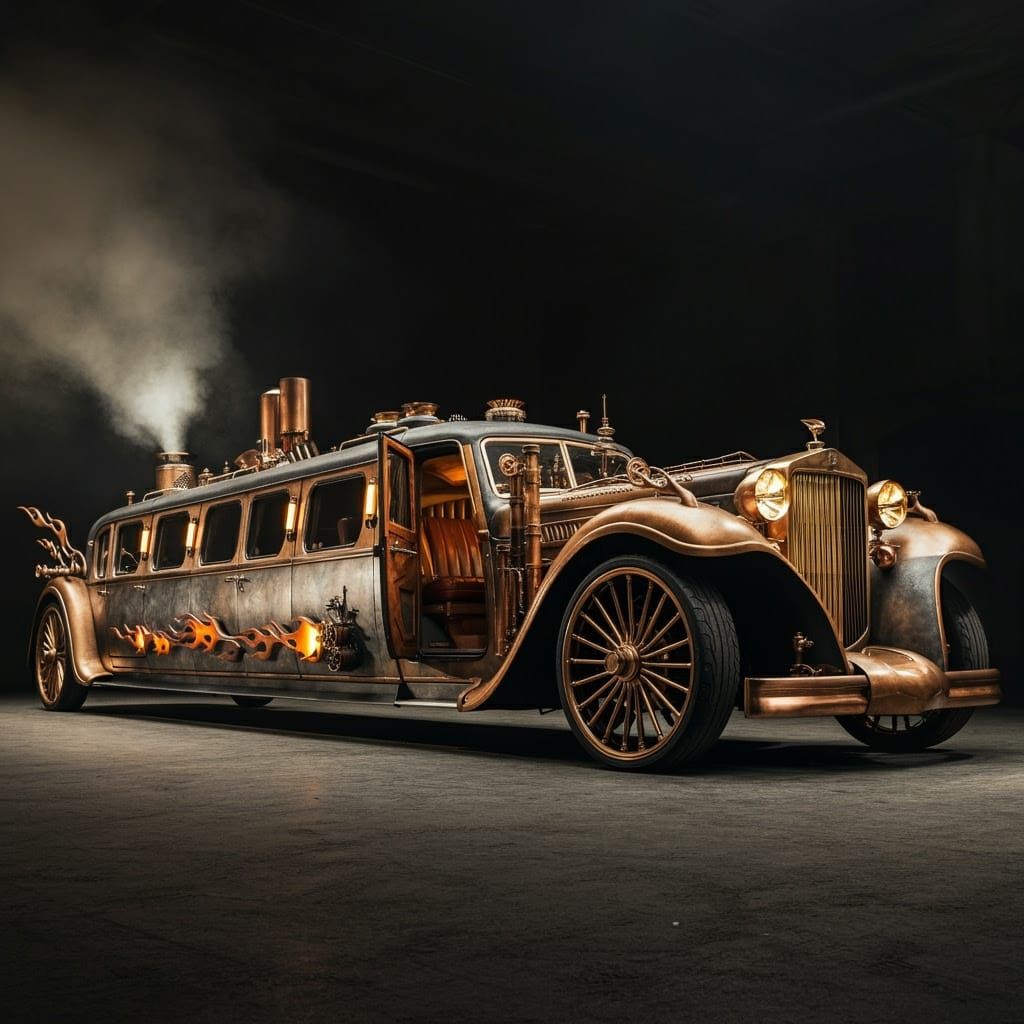 Majestic Steampunk Limousine in Victorian Era Style
