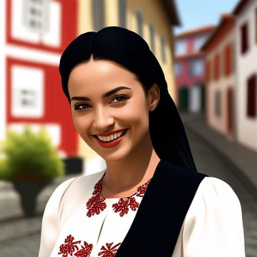 Young Portuguese villager in traditional costume