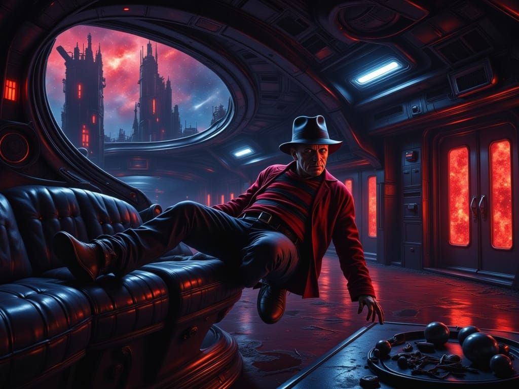 Freddy Krueger in Spaceship: Sci-Fi Horror Close-Up