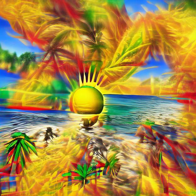 Vibrant Tropical Artwork in 8K Resolution