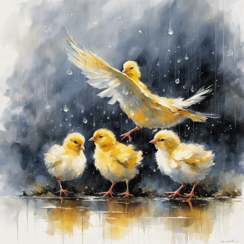 Motherly Refuge in the Rain