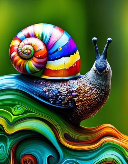Rainbow Snail in Elaborate Claymation Style