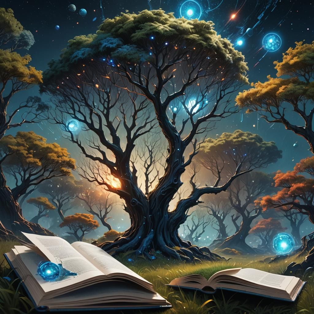 Science Book in Alien Landscape Concept Art