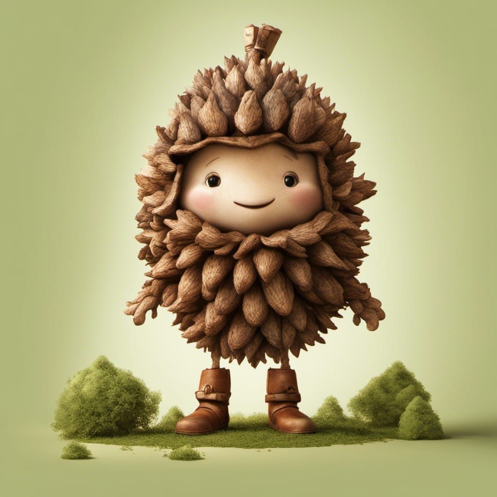 Chestnut Knight in Acorn Armor, Digital Illustration