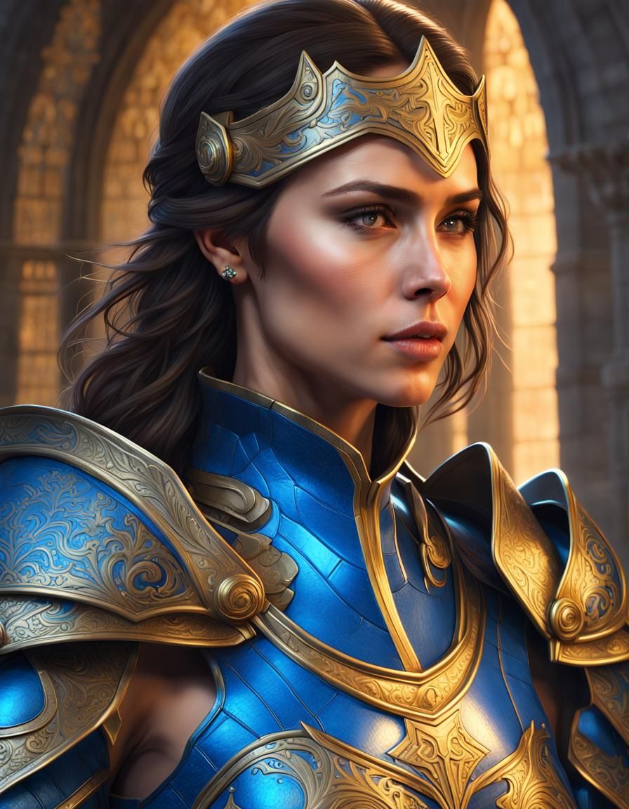 Nina Dobrev as Knight in Neon Armor