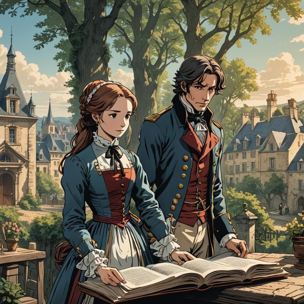 Claire and Philip: A Manga-Style Anime Scene