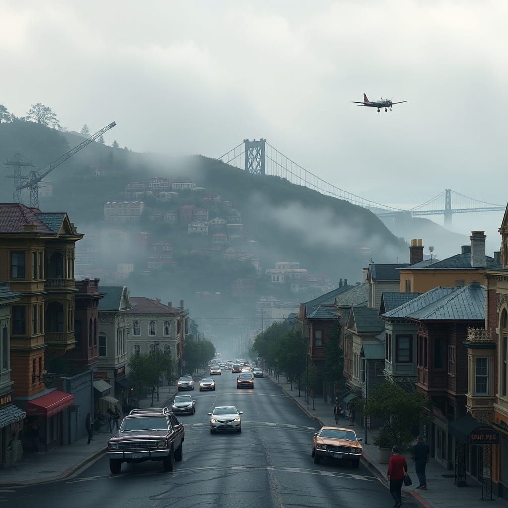 San Fierro Scene with Car Chase and Fog