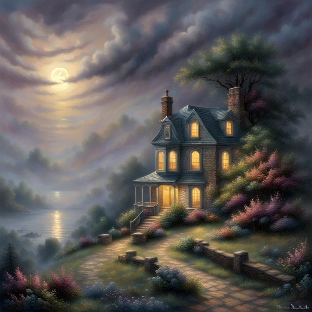 Ethereal Moonrise Fantasy After the Storm