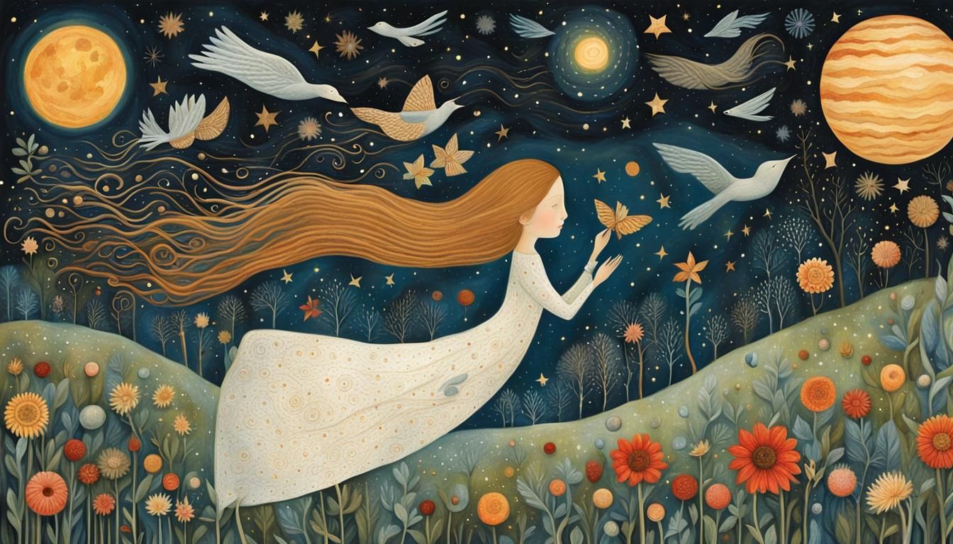 Surreal Dreamscape: Person Asleep in Magical Aura