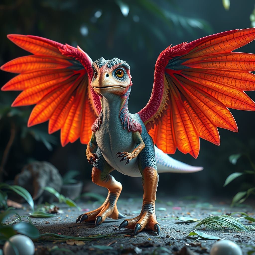 Adult Raptor with Magnificent Wings in Lush Landscape