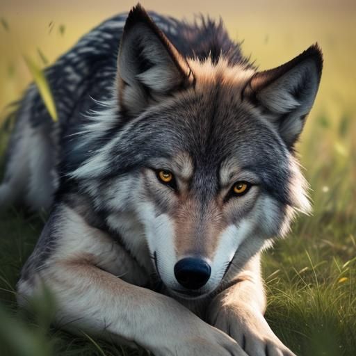 Wolf Portrait in Sunlight: Wildlife Photography