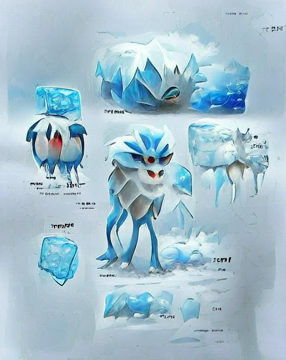 Ice-Type Pokemon Concept Art: Digital Illustration