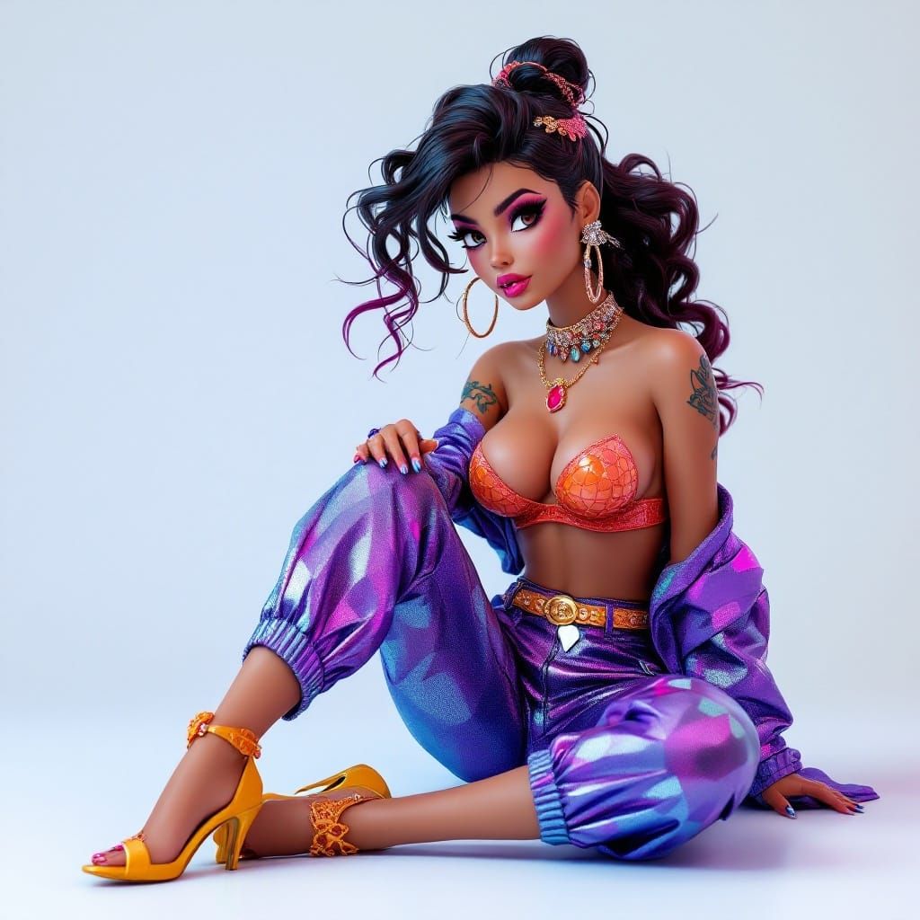 Realistic 3D Render of a Cute Latina Doll