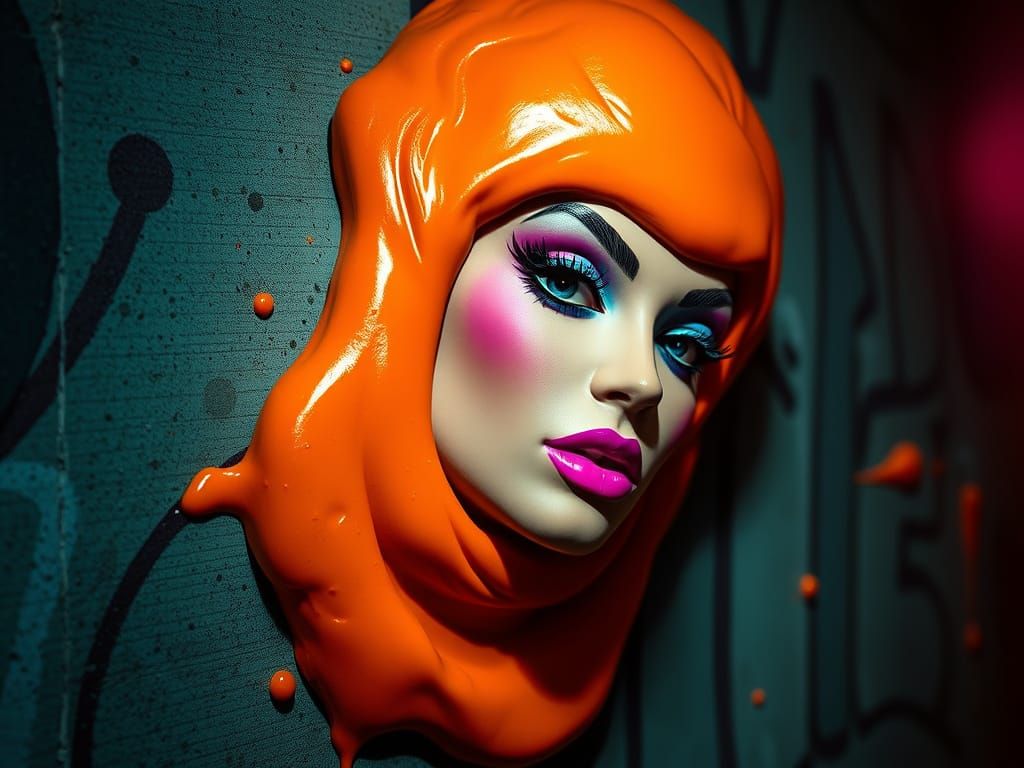 Vibrant, Surreal Portrait in Showgirl Makeup