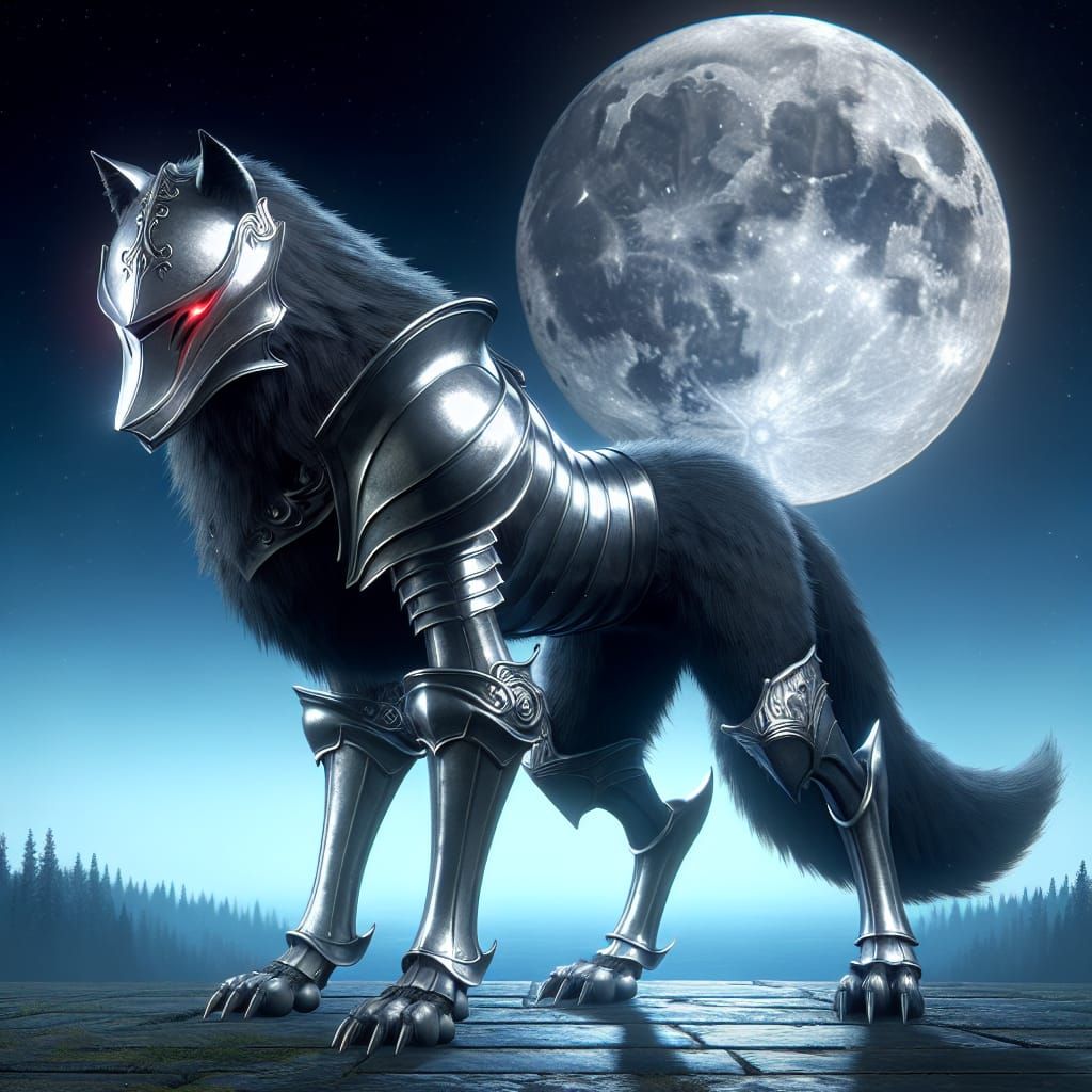 Knightwolf: Armored Knight and Majestic Wolf Hybrid