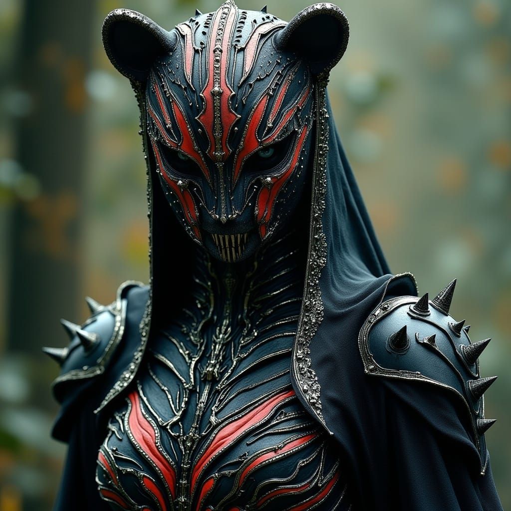 Bear Woman in Dark Iron Armor, Sci-Fi Fantasy