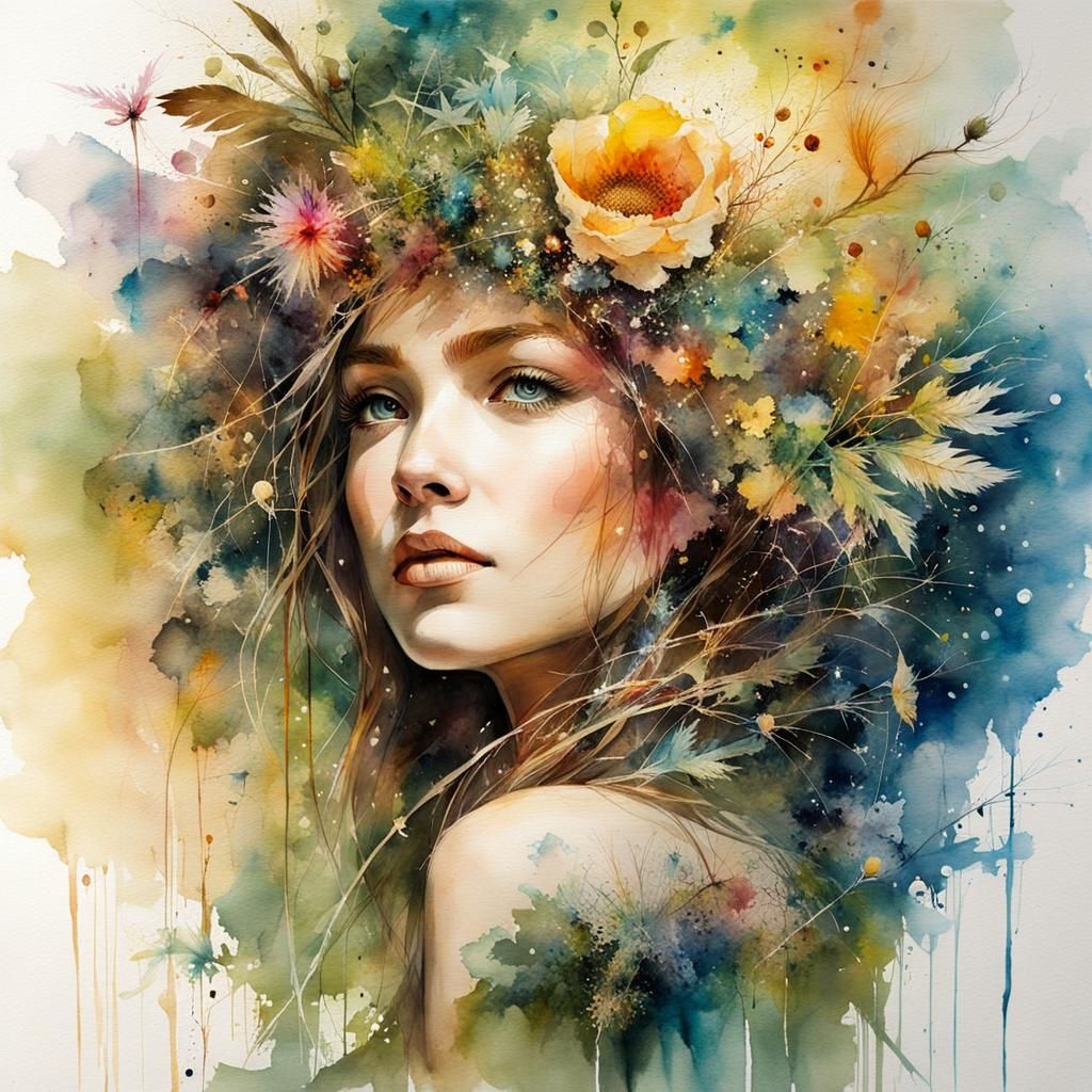 Enchanted Technology in Watercolor Style