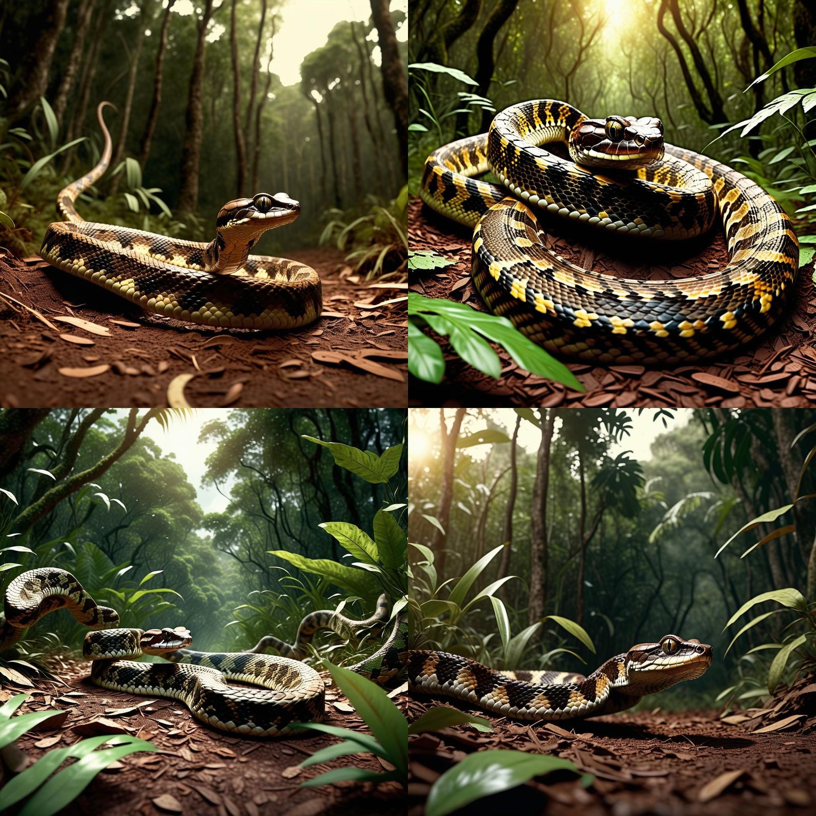 Bothrops Alternatus Jumps in Misiones Forest