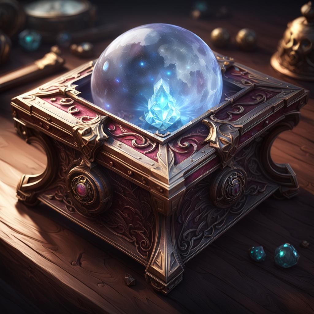 Magical Moonstone Artifact in Dark Fantasy Style
