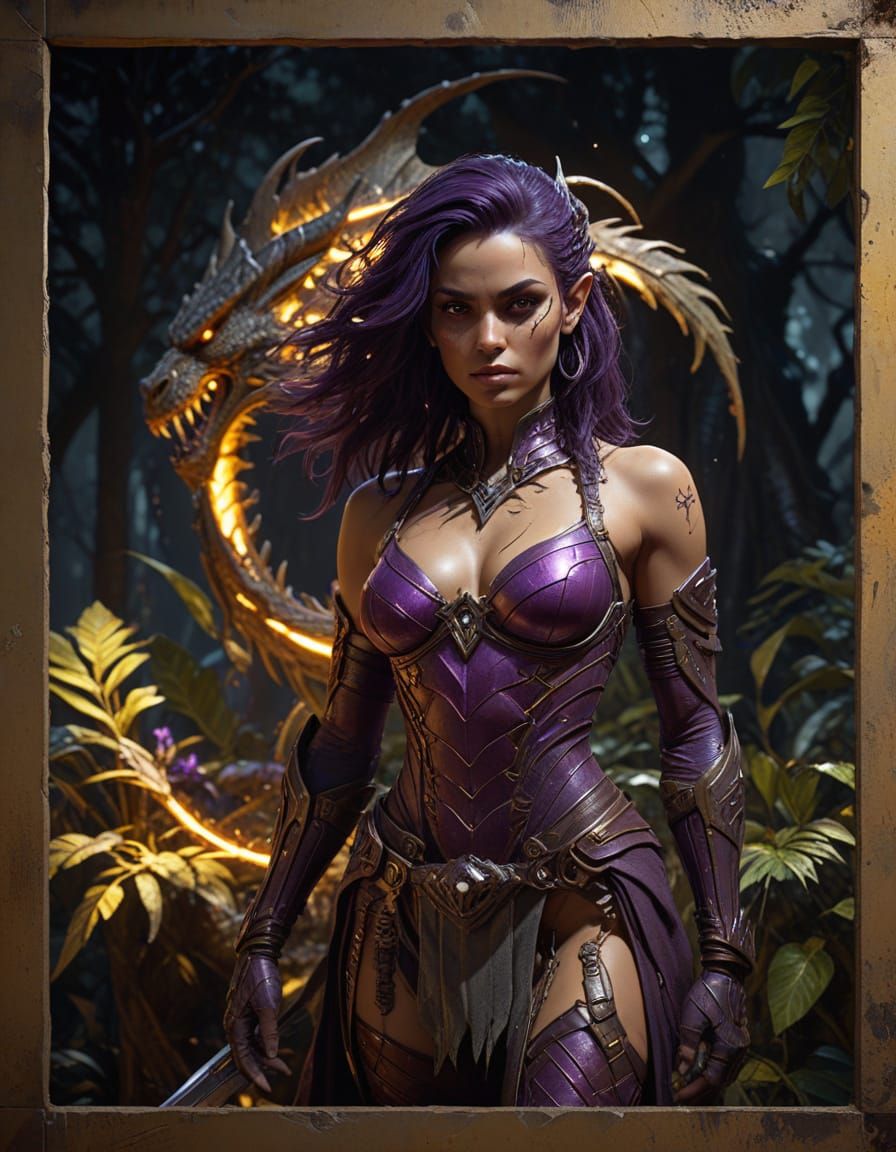 Ethereal Dark Elf Warrior in Combat Stance