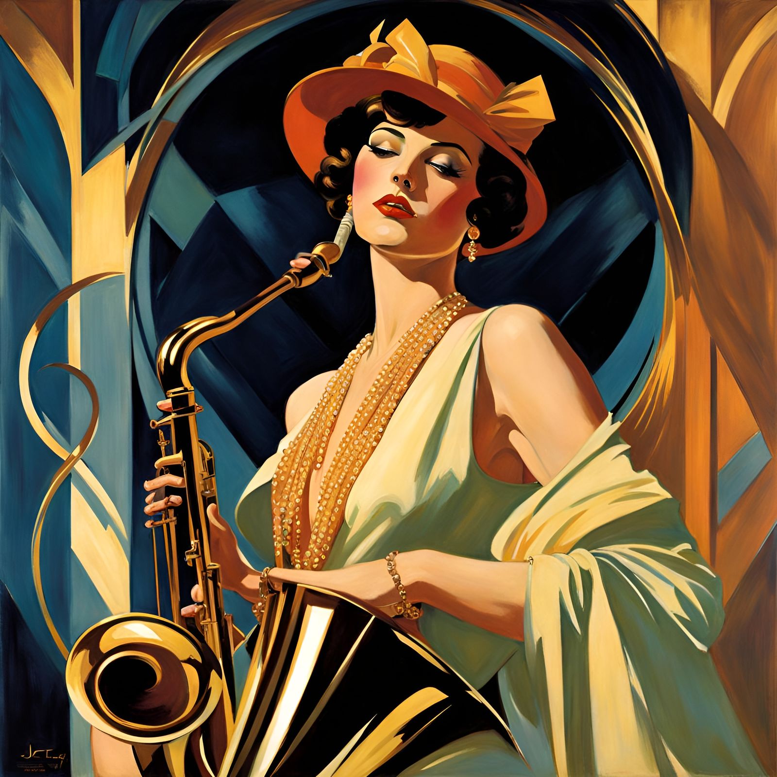 Art Deco Magazine Cover Art in Sargent Style