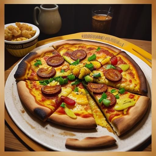 Realistic Pizza Slice Still Life in Impressionist Style