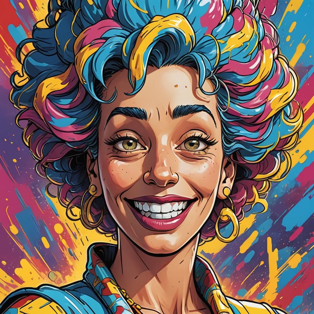 Marge Simpson Portrait in Comic Book Style