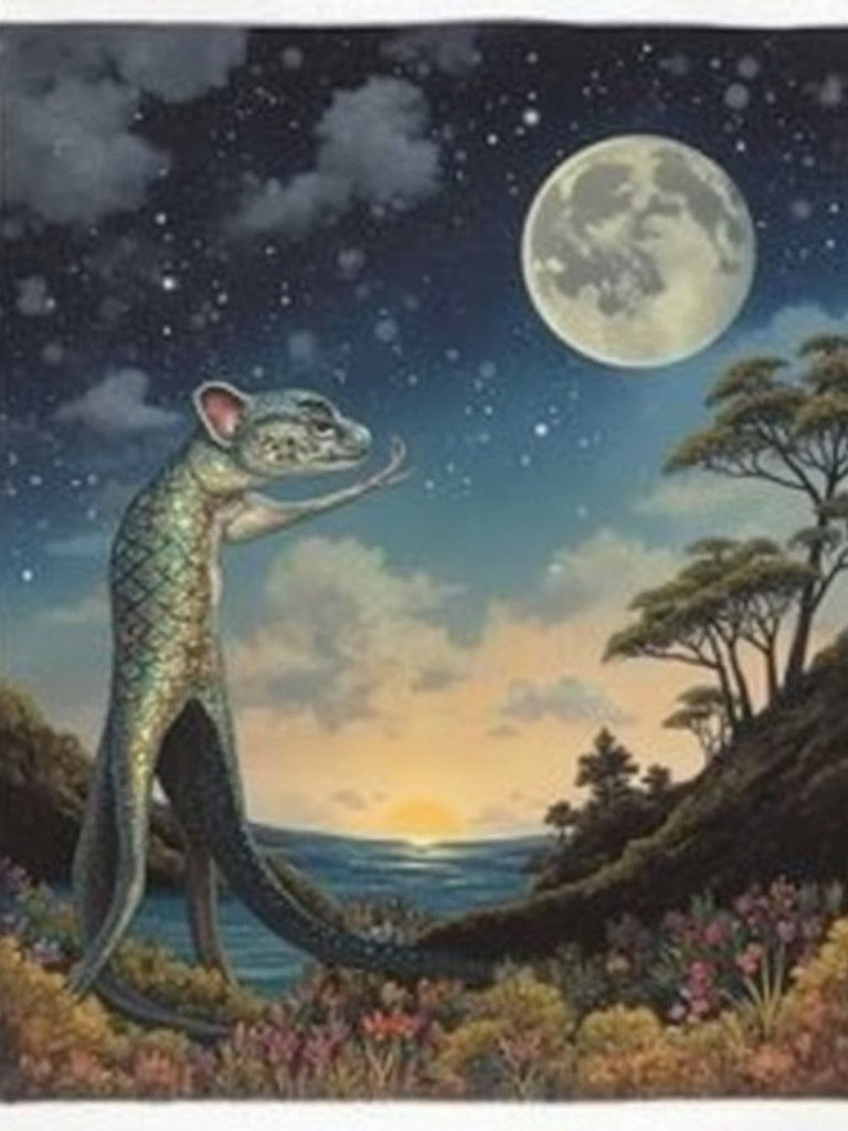 Fantastical Skink Creature in Dinotopia Style