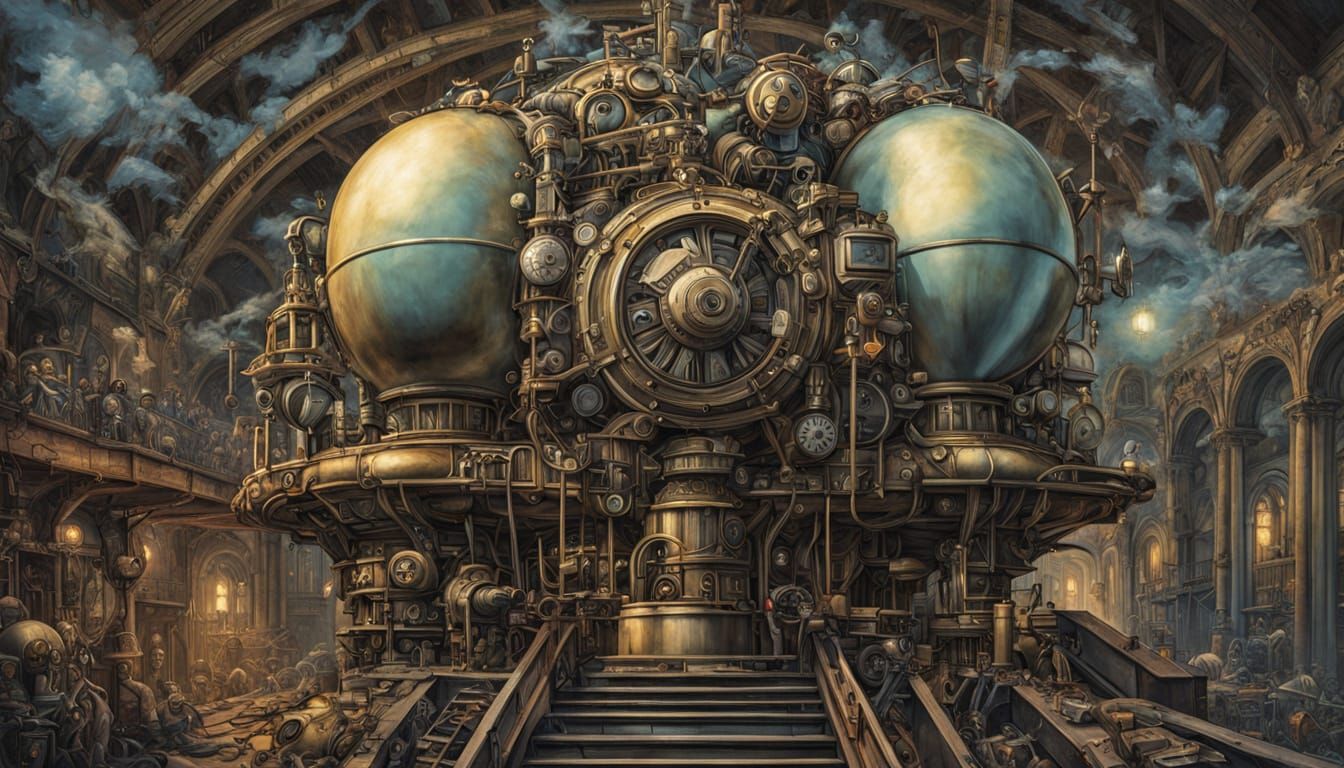Steampunk Catastrophe: A Surreal Digital Painting