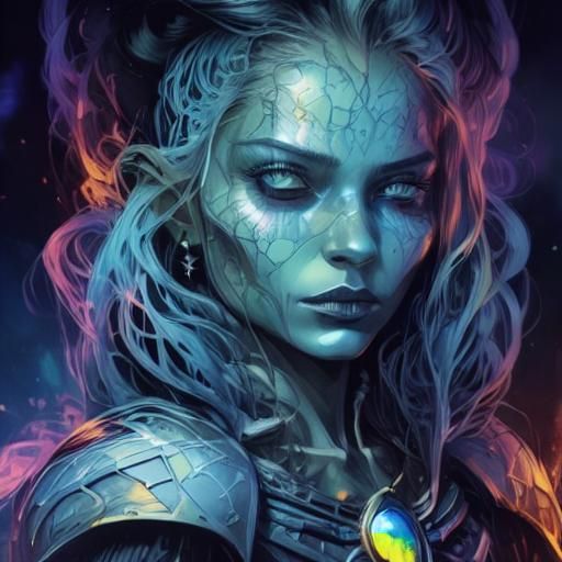 Futuristic Character Created from Computer Elements