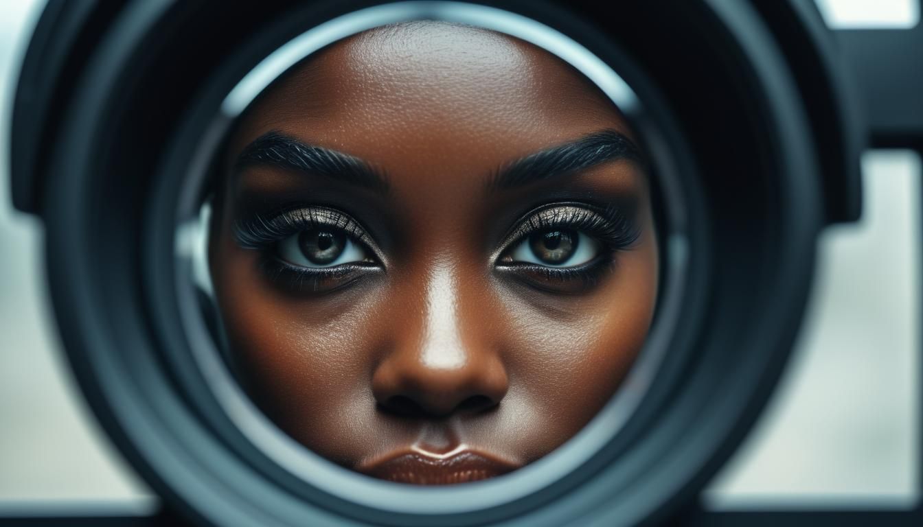 Glamorous Close-Up Photo Through Viewfinder in 8k HDR
