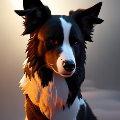 Border Collie in 3D Game Cinematic Style