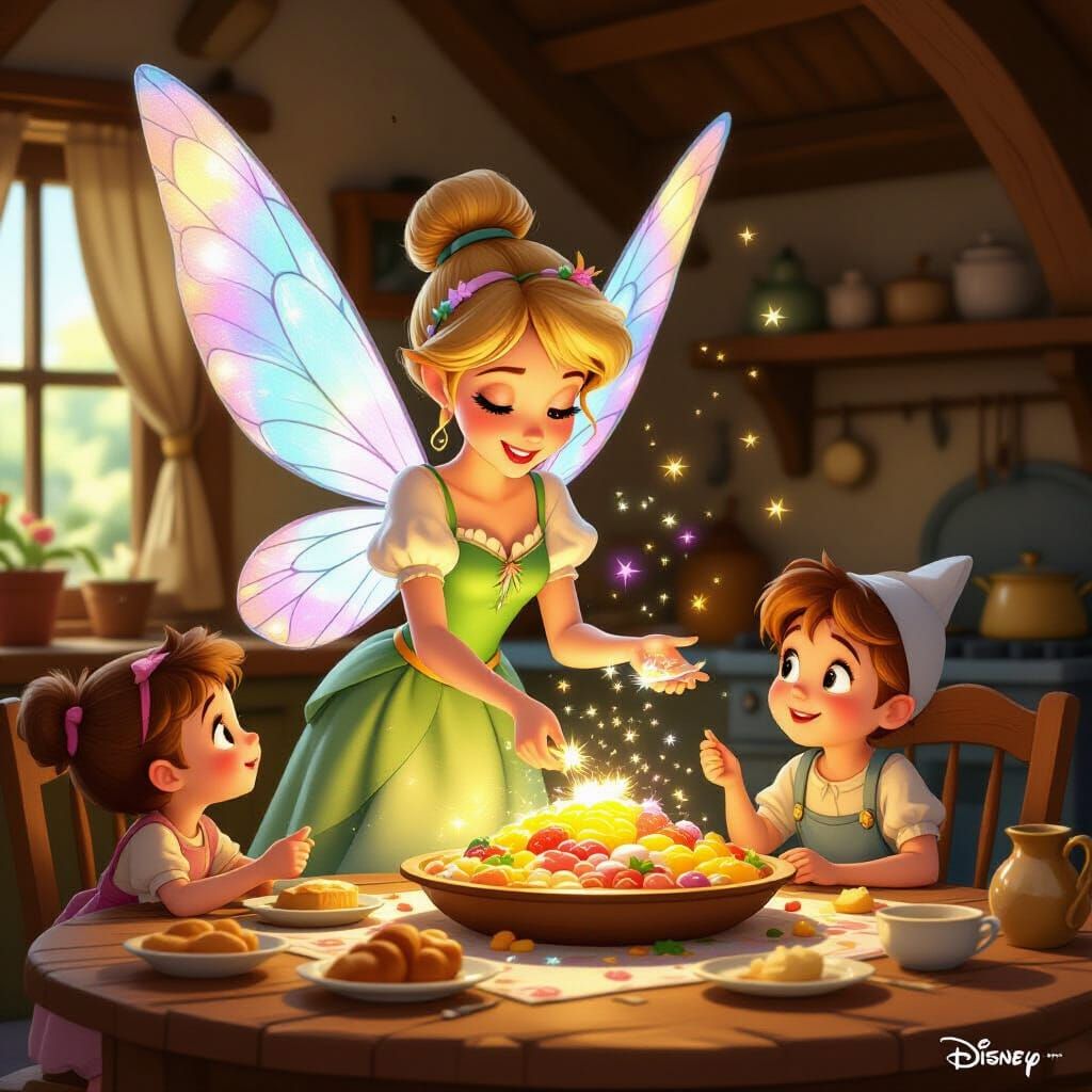 Fairy Transforms Pixeldust into Feast in Disney Style