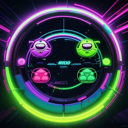 Galactic Weed Warriors in Neon Futurism