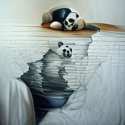 Hyperrealistic Image of a Sad Panda